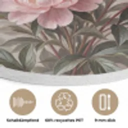 Pioenrozen - Boeket - Roze Akoestische PET Vilt - Rond klein -closeup_DE