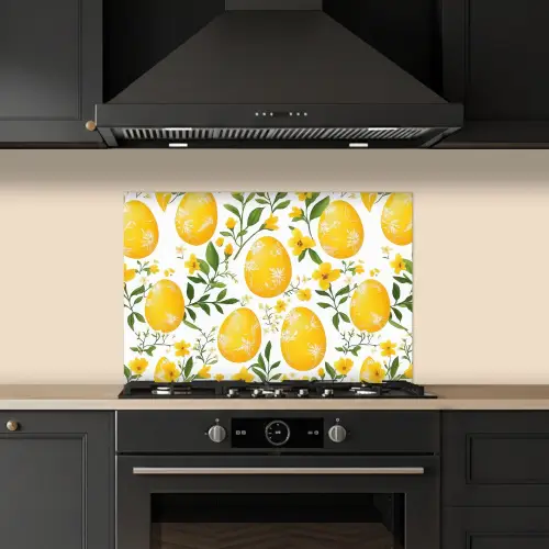 Bloemen - Paaseieren - Geel keuken achterwand spatscherm klein -sfeer1
