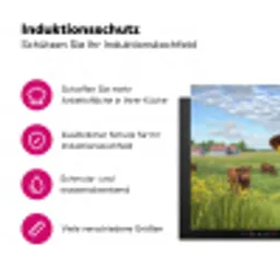 Koe - Weide - Bloemen Inductie beschermer vinyl 3mm klein -zzzzzzz-lf-ups