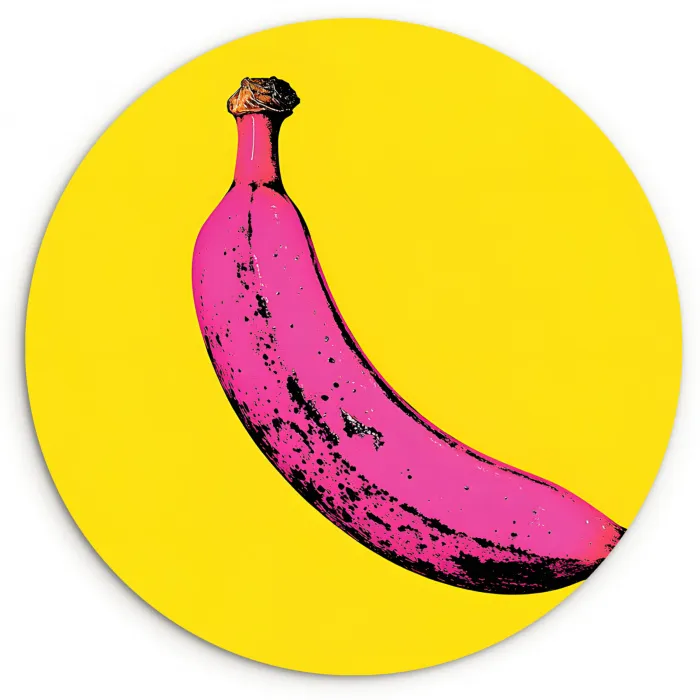 Banaan - Grafisch - Geel Wandcirkel plexiglas klein -3d