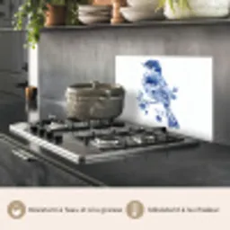 Vogel - Delfts blauw - Illustratie - Bloemen keuken achterwand spatscherm klein -usp_FR