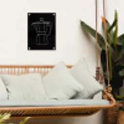 Mokkapot - Zwart - Wit - Lijntekening tuinposter los doek klein -sfeer7