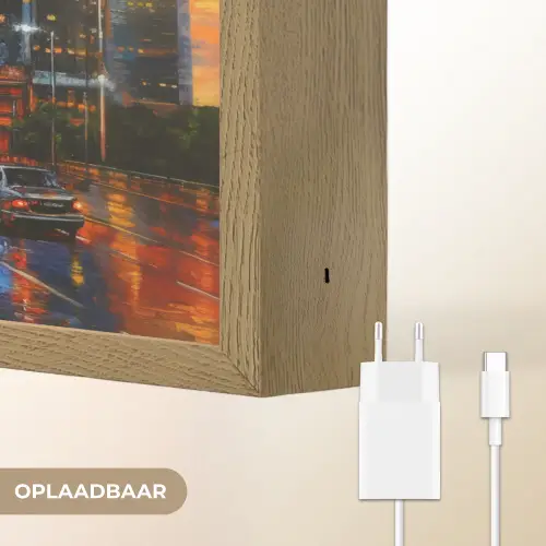 Auto - Skyline - Zon - Blauw Light Box met batterij (Wandlamp) middel -USP_websiteoplaadbaarNL