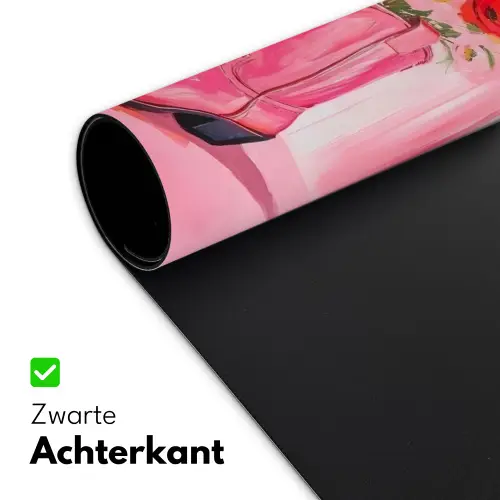 Roze - Bloemen - Cowboy Muismat XXL klein -sfeer2