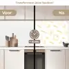Pasta - Geel - wit - Patroon keuken achterwand 2 middel -voor-na2_NL