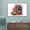 Schoenen - Graffiti - Wit - Kleuren canvas 2cm klein -sfeer4