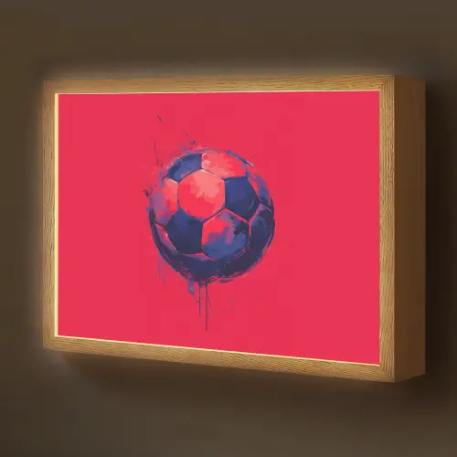 Rood - Voetbal - Abstract - Verfspatten Light Box met batterij (Wandlamp kind) middel -z3d_website