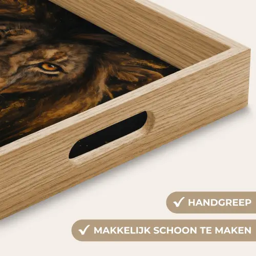 Leeuw - Goud - Druppels Dienblad Rechthoek middel -USP_HandgreepNL