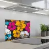 Street Art - Bloemen - Mix keuken achterwand spatscherm klein -3d_schuin