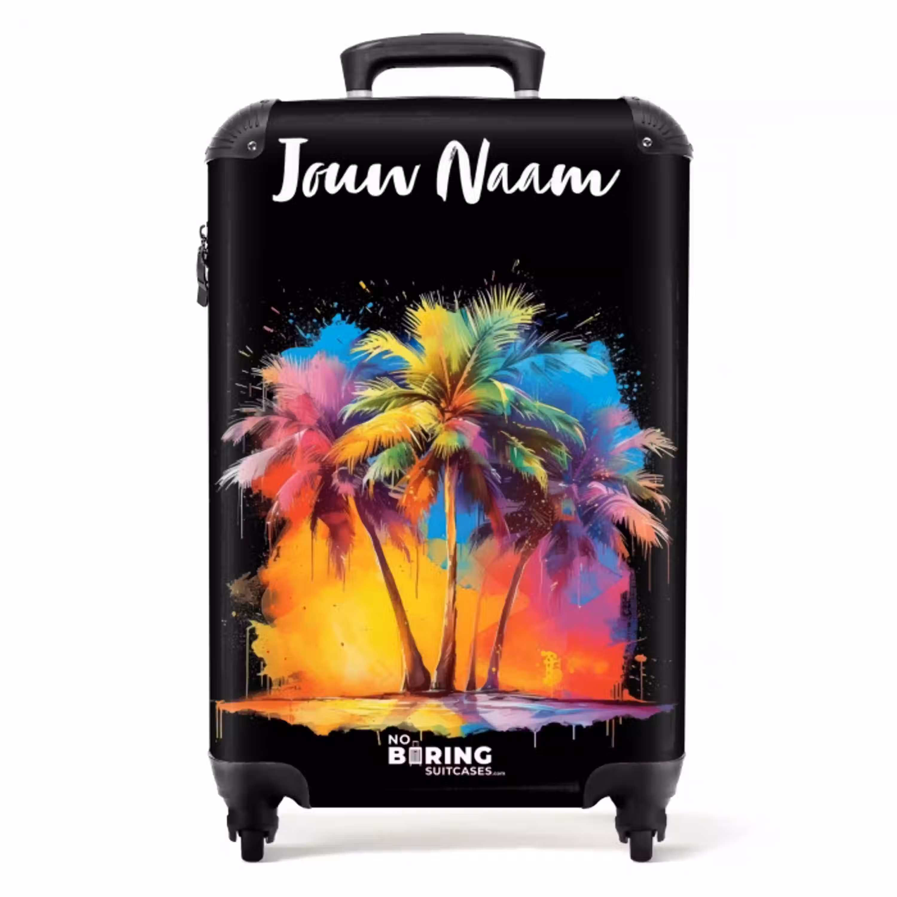 Palmbomen Besmeurd met Verf NBS - Handbagage koffer - Kinderen Unisex middel -productfoto_recht