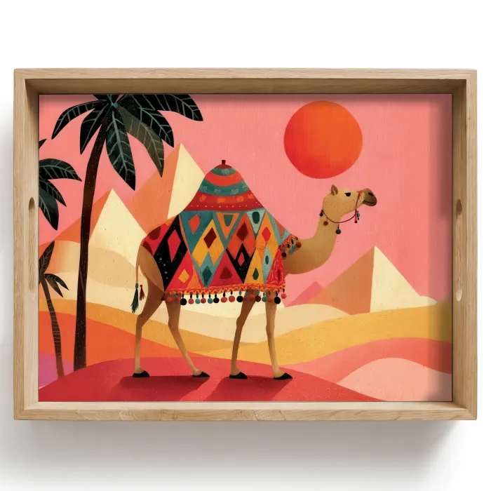 Kameel - Pyramides - Rode zon Dienblad Rechthoek middel -z3d_shopping