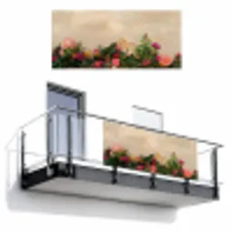 Rozen - Muur - Vintage Balkonbeschermer Duitsland klein -3d