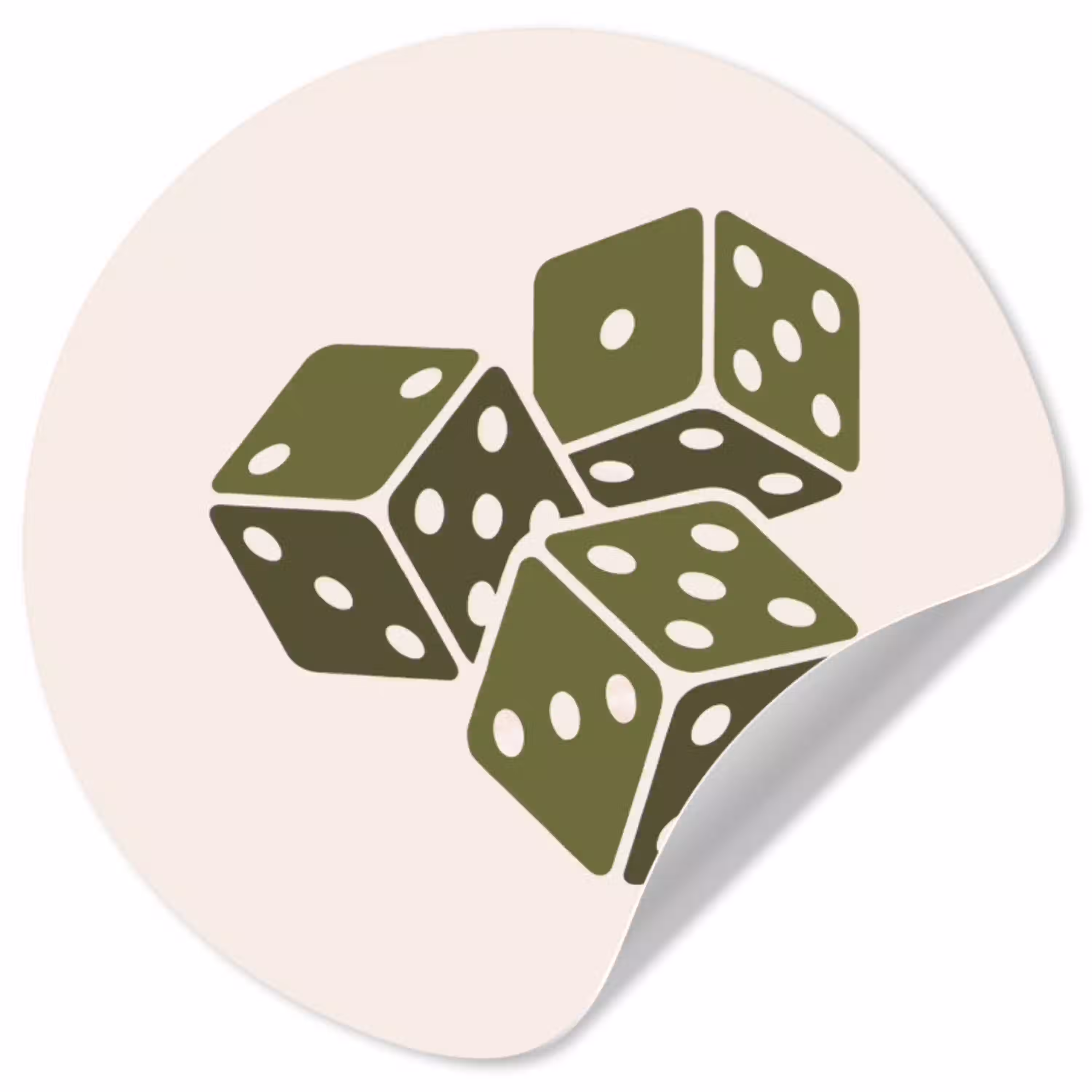 Dobbelsteen - Spel - Groen - Abstract Wandcirkel behangsticker klein -3d
