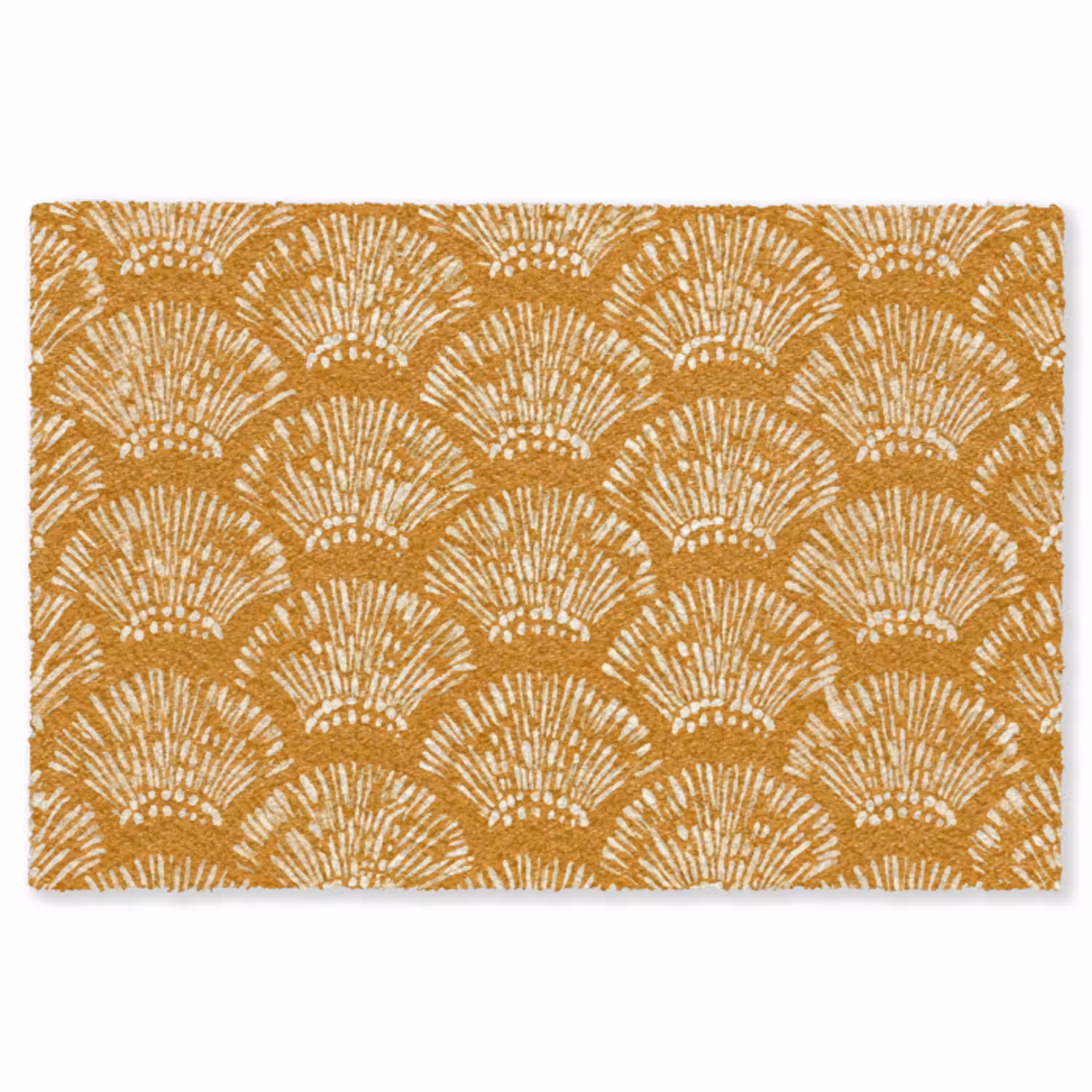 Waaierachtige motieven - Geel - Vintage Vloerkleed Rechthoek klein -3d
