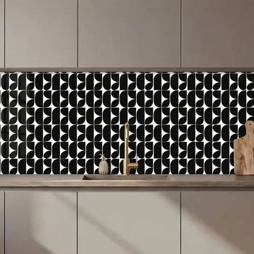 Modern - Geometrisch - Zwart keuken achterwand 2 middel 871 zz_3dshopping