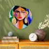 Portret - Vrouw - Modern Wandcirkel Organisch Forex 3mm klein -sfeer2