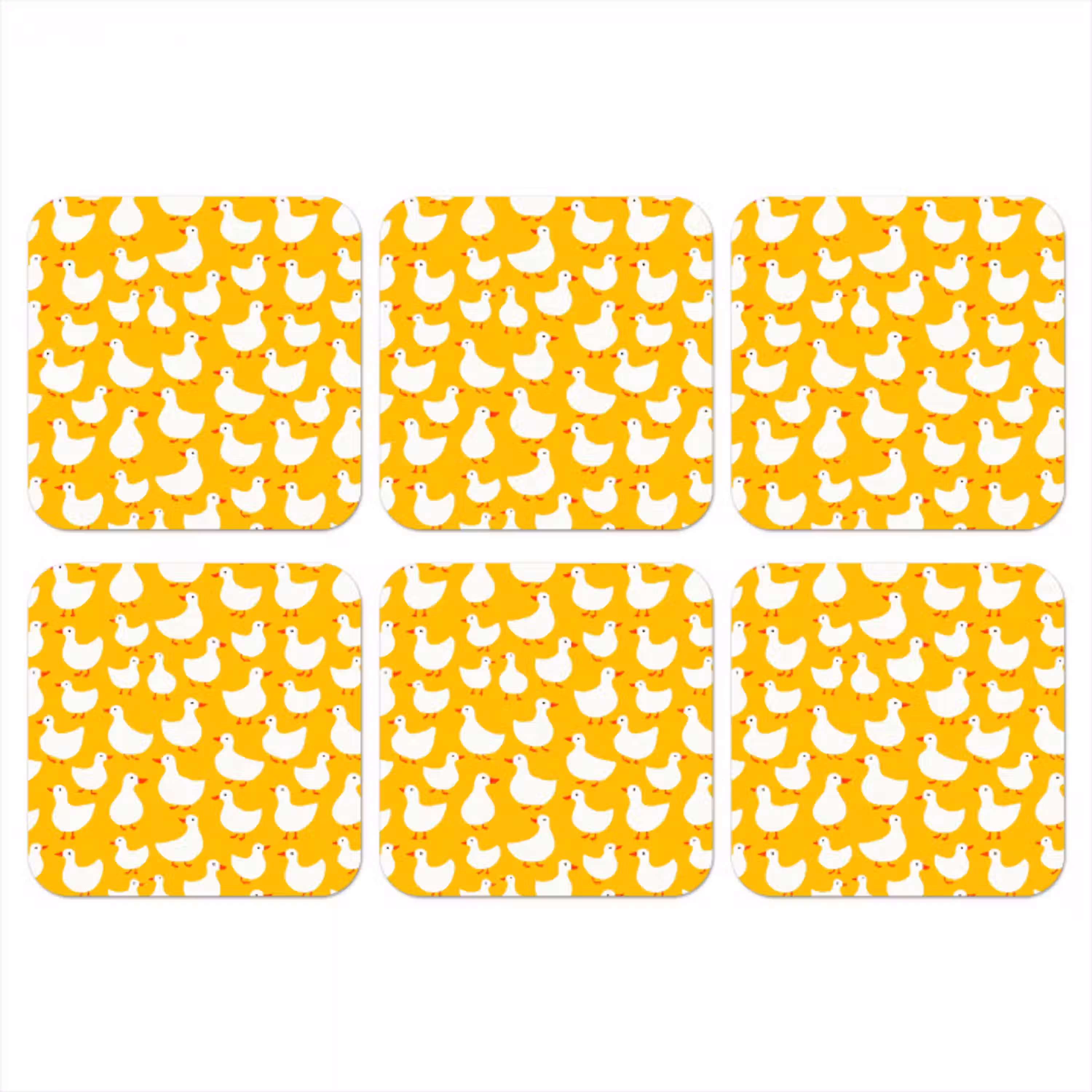 Eendjes - Patroon - Geel onderzetter kurk middel 366 -3d