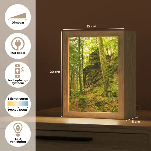 Bomen - Steen - Bos - Natuur - Planten Light Box met kabel (Tafellamp) klein -USP_NL