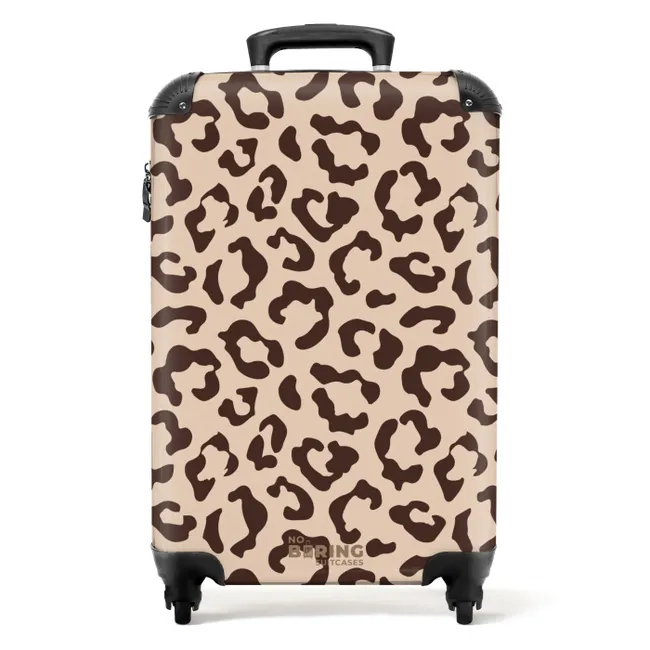 Suitcase - Animal prints - Panther print suitcase in brown and beige