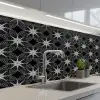 Kompas - Patronen - Zwart Wit keuken achterwand 2 middel 871 -3d_schuin