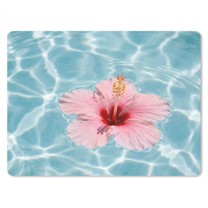 Hibiscus - Water - Roze muismat rubber klein -3d