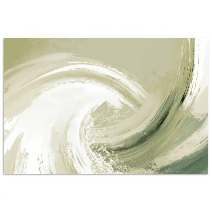 Abstract - Penseelstreken - Golven - Groen poster papier klein -3d
