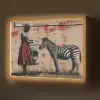 Street art - Zebra - Vrouw - Dieren - Graffiti - Banksy Style Light Box met batterij (Wandlamp) middel -z3d_website