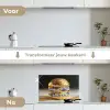 Delftsblauw - Goud - Burger keuken achterwand spatscherm klein -voor_na_NL