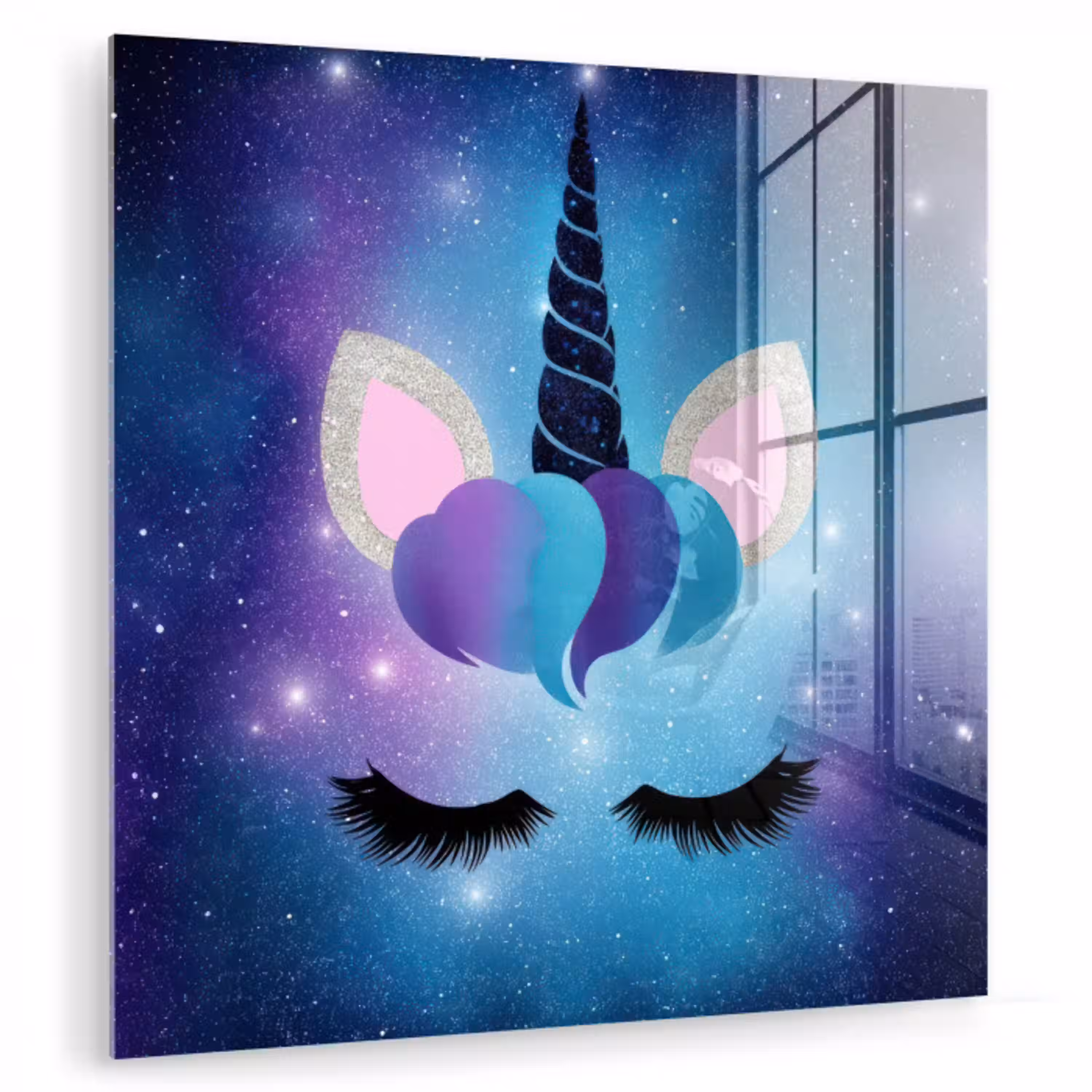 Eenhoorn - Sterren - Magisch - Blauw plexiglas 5mm klein -zzzproduct_nieuw
