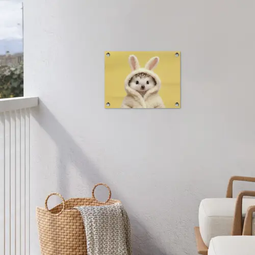 Egel - Paashaas - Kostuum tuinposter los doek klein -sfeer8