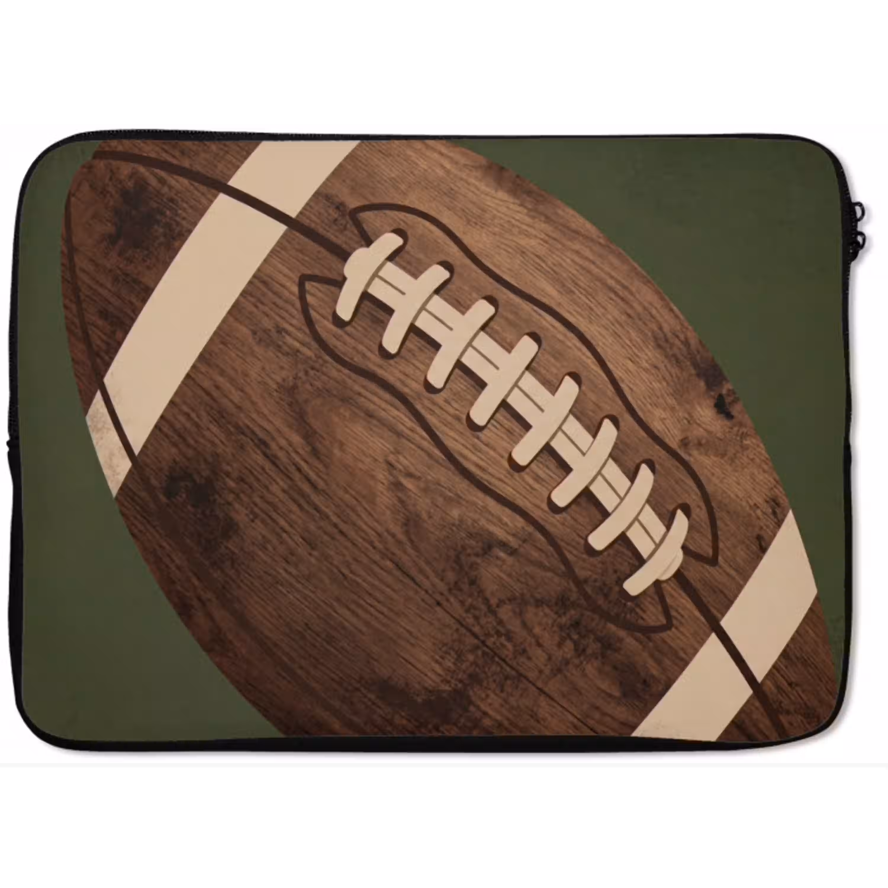 Football - Hout - Sport - Groen laptophoes neopreen klein -zkaufland3dotto