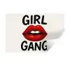 Lip - Girl - Rood - Letters Muursticker klein -3d