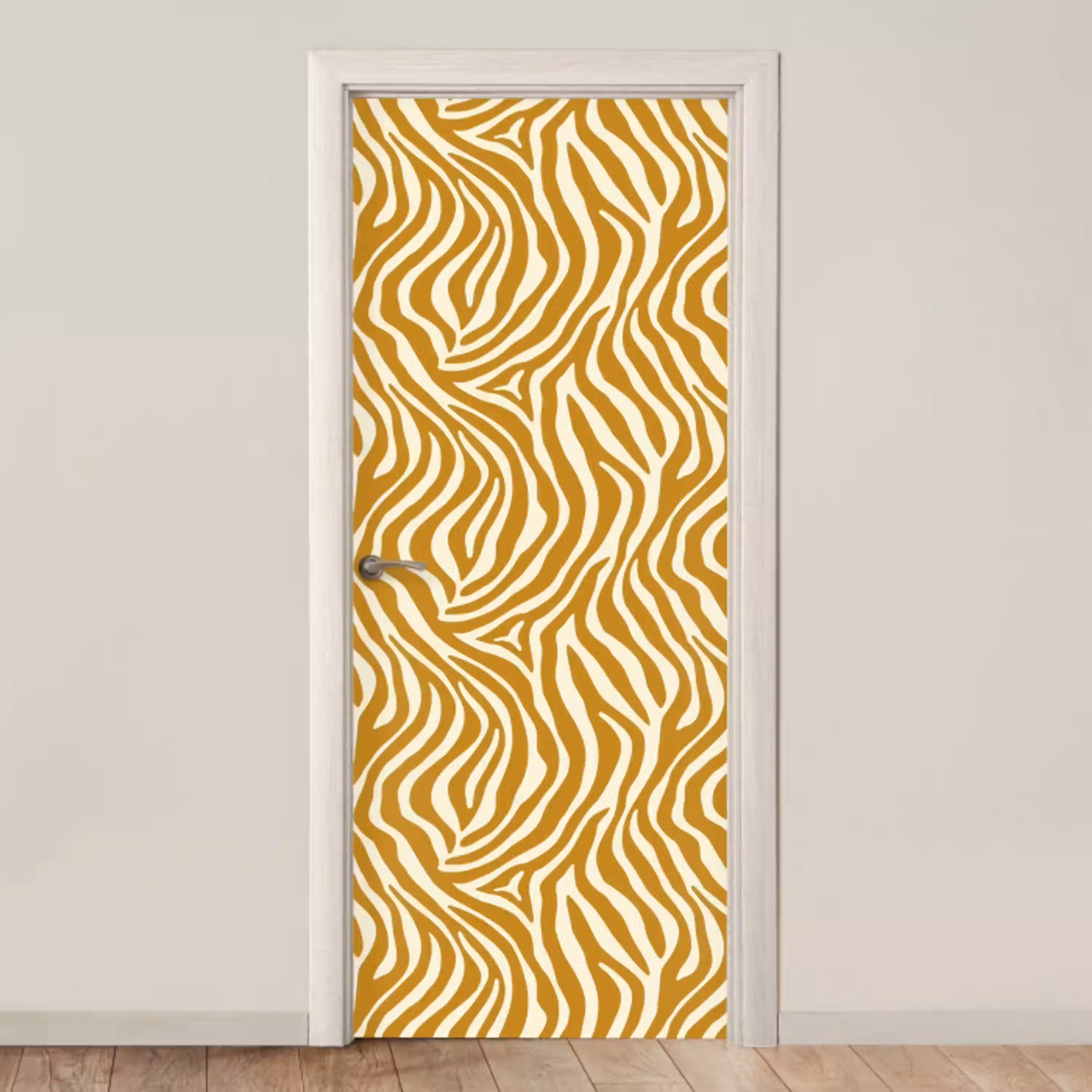Zebra - Klassiek - Oker - Geel deurposter klein 289 -3d_beige