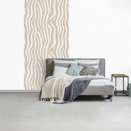 Abstract - Zebra - Beige fotobehang vinyl groot 64 -slaapkamer