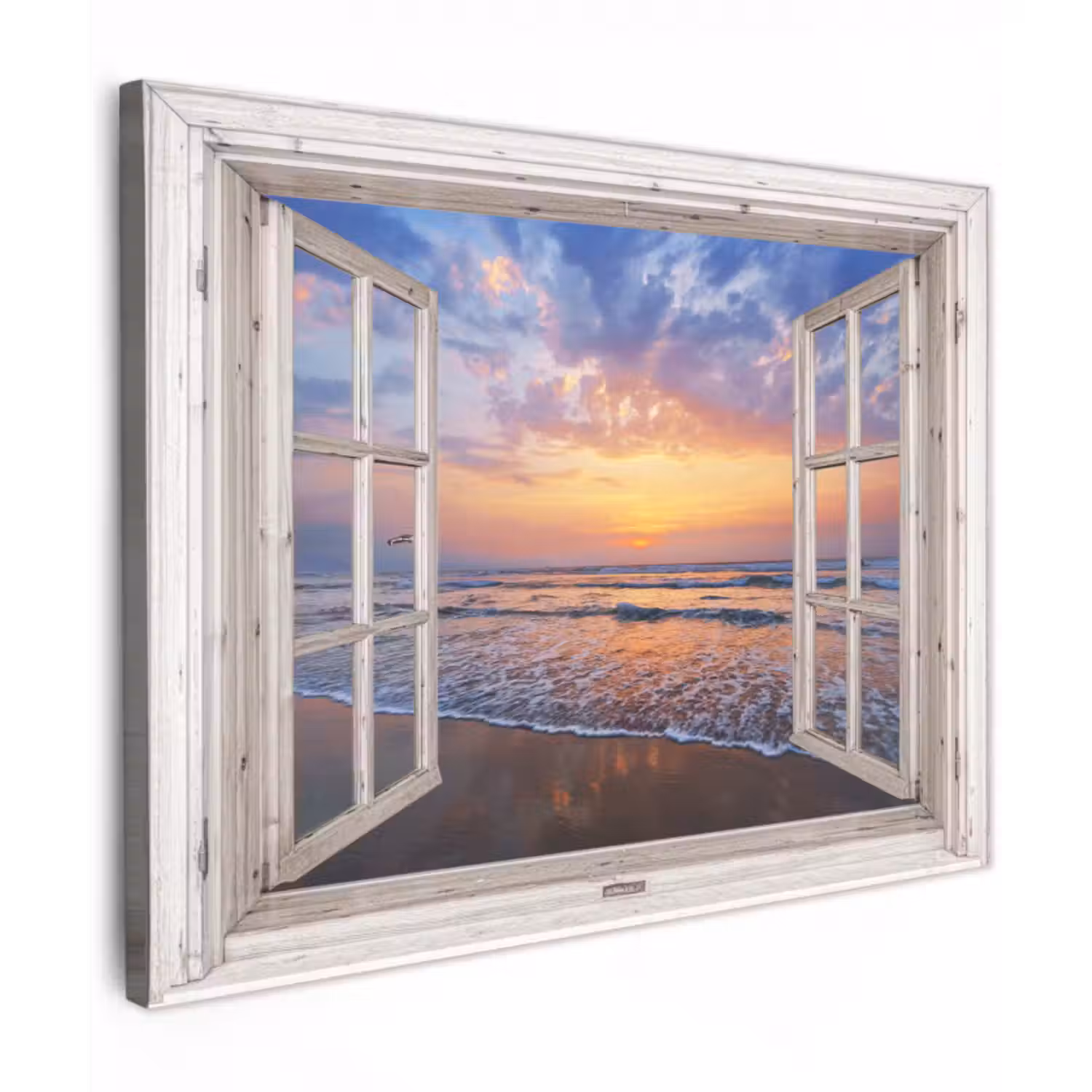 Leinwandbild - Aussicht - Meer - Strand - Sonnenuntergang - Blau