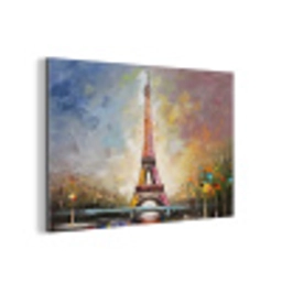 Eiffeltoren - Schilderij - Olieverf - Parijs aluminium wit klein -3d