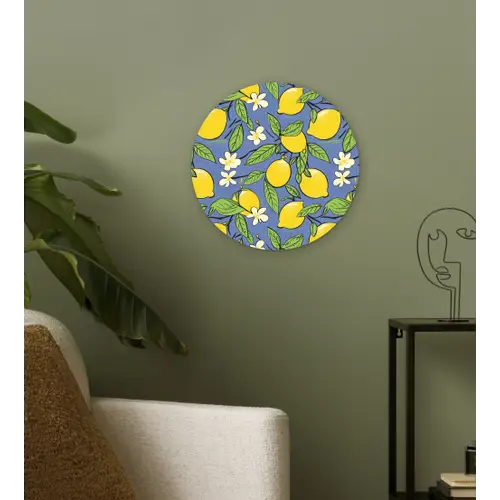 Patroon - Citroen - Illustratie Wandcirkel plexiglas klein 852 -sfeer3
