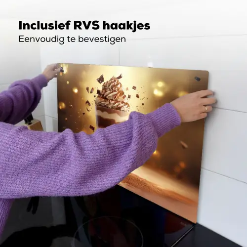 Dessert - Chocolade - Zoet - Eten Inductie beschemer met haakjes klein -ky-ophangen-nl