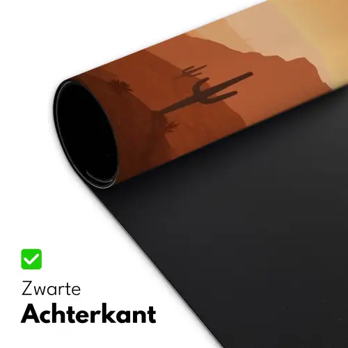 Landschap - Woestijn - Cactussen - Zon Muismat XXL klein -sfeer2