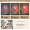 Kat - Kimono - Bloemen - Roze Light Box met kabel (Tafellamp) klein -USP_lichtkleurNL