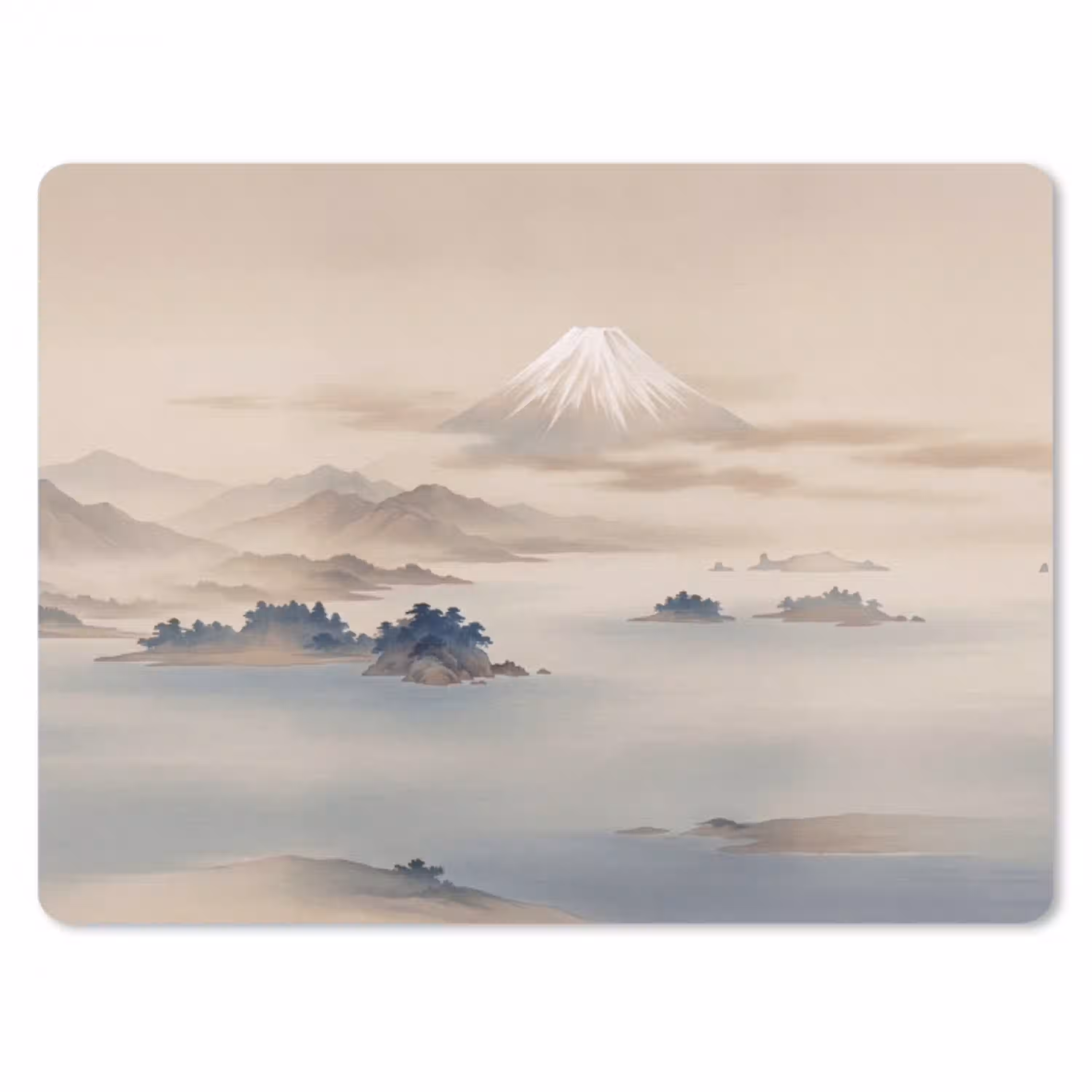 Japans - Landschap - Beige muismat rubber klein -3d