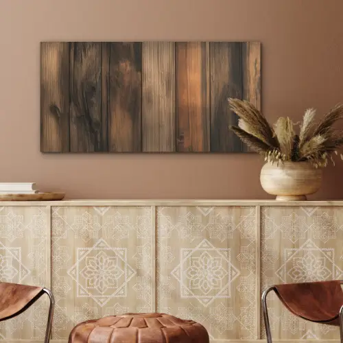 Hout - Rustiek - Donkere Planken PET vilt middel -sfeer4