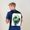 Voetbal - Verf - Groen - Blauw Rugzak - Zwart middel -sfeer8
