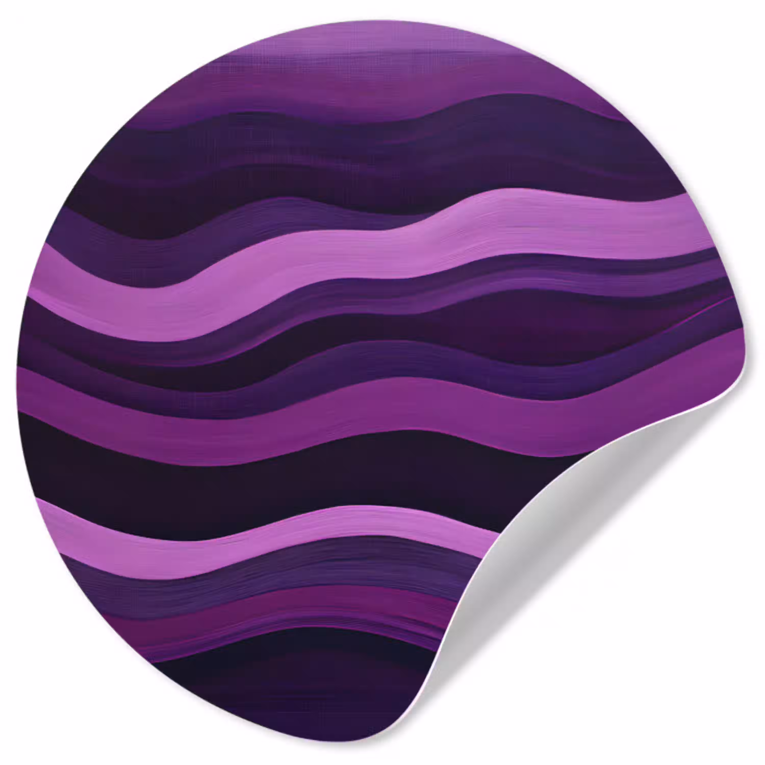 Lijnen - Golven - Paars - Abstract Wandcirkel behangsticker klein -3d