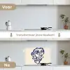 Lijntekening - Overlappende gezichten - Donkerblauw keuken achterwand spatscherm klein -voor_na_NL