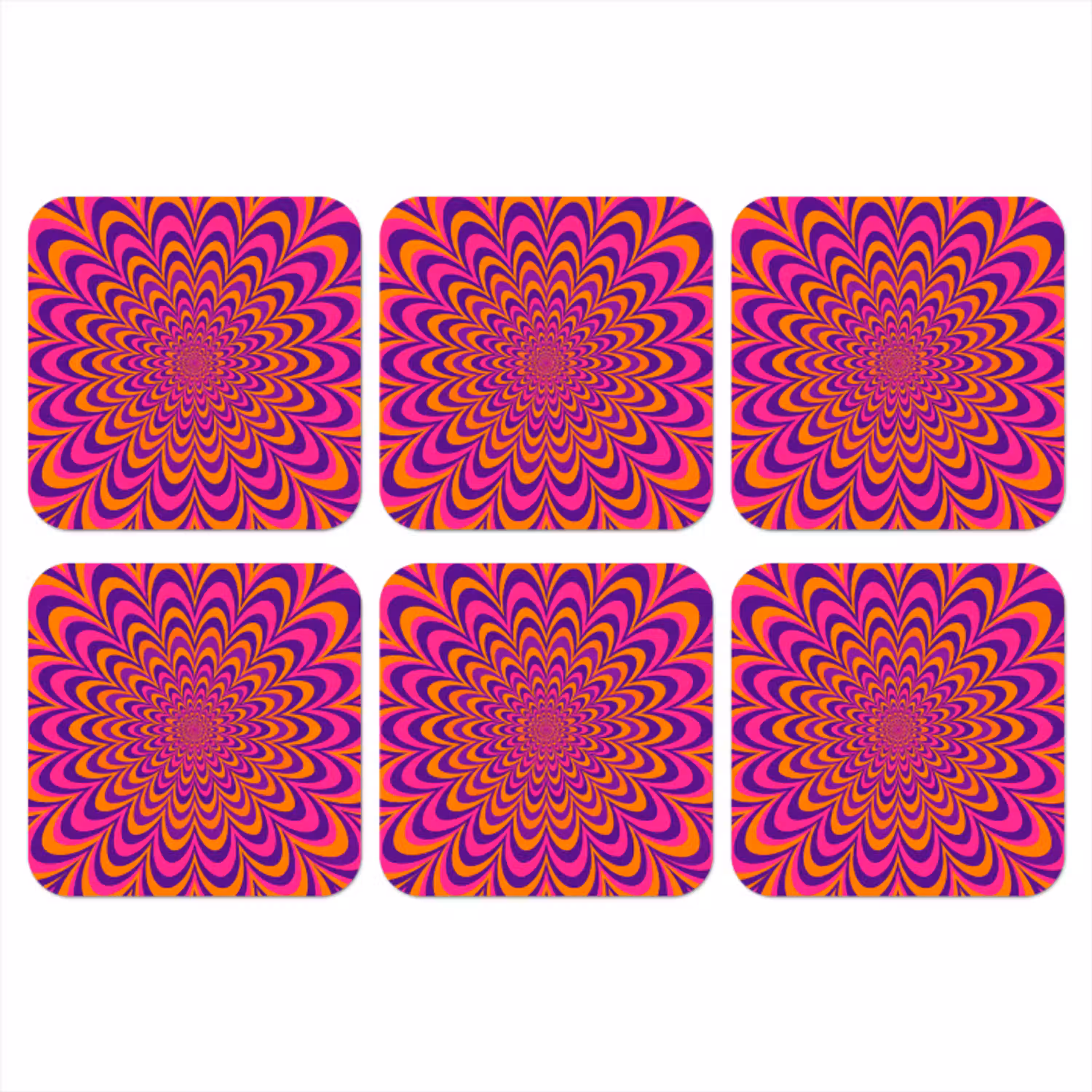 Patroon - Optisch - Kleurrijk onderzetter kurk middel -3d