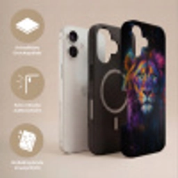 Leeuwenkop - Felgekleurd - Abstract Toughcase MagSafe Apple iPhone 17 klein -USP_Lagen_DE