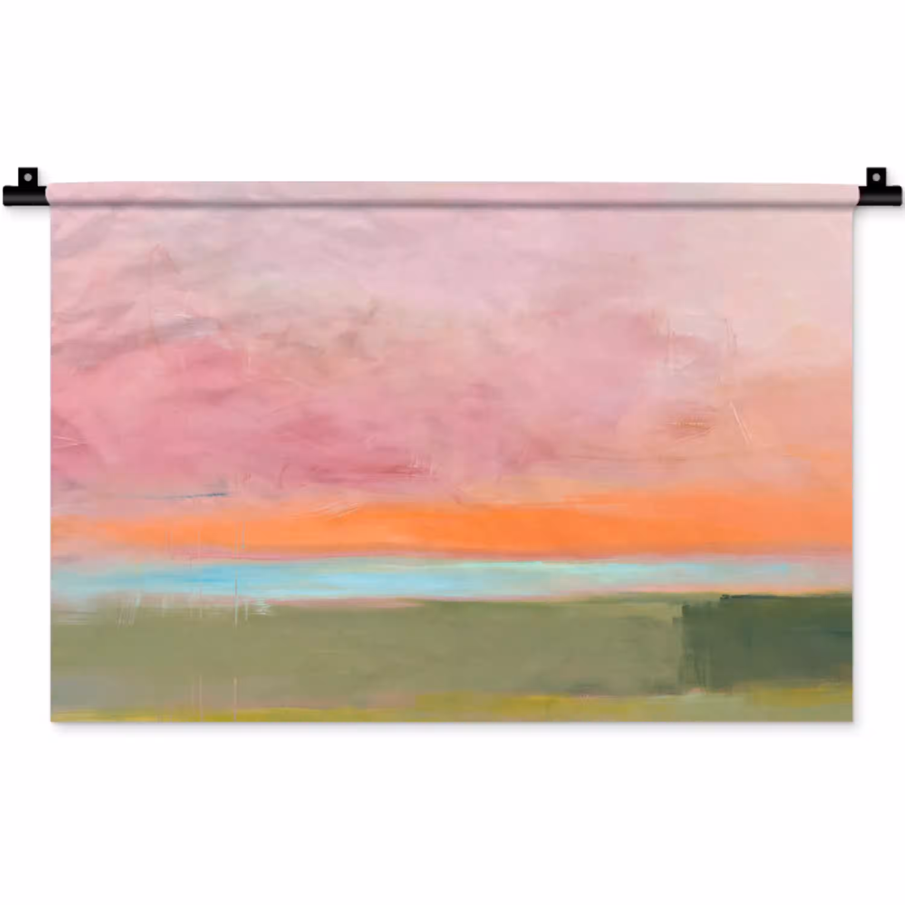 Abstract - Landschap - Modern - Roze - Oranje Wandkleed katoen klein -zz3d