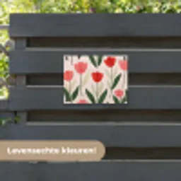 Tulpen - Modern - Roze tuinposter los doek klein -sfeer3