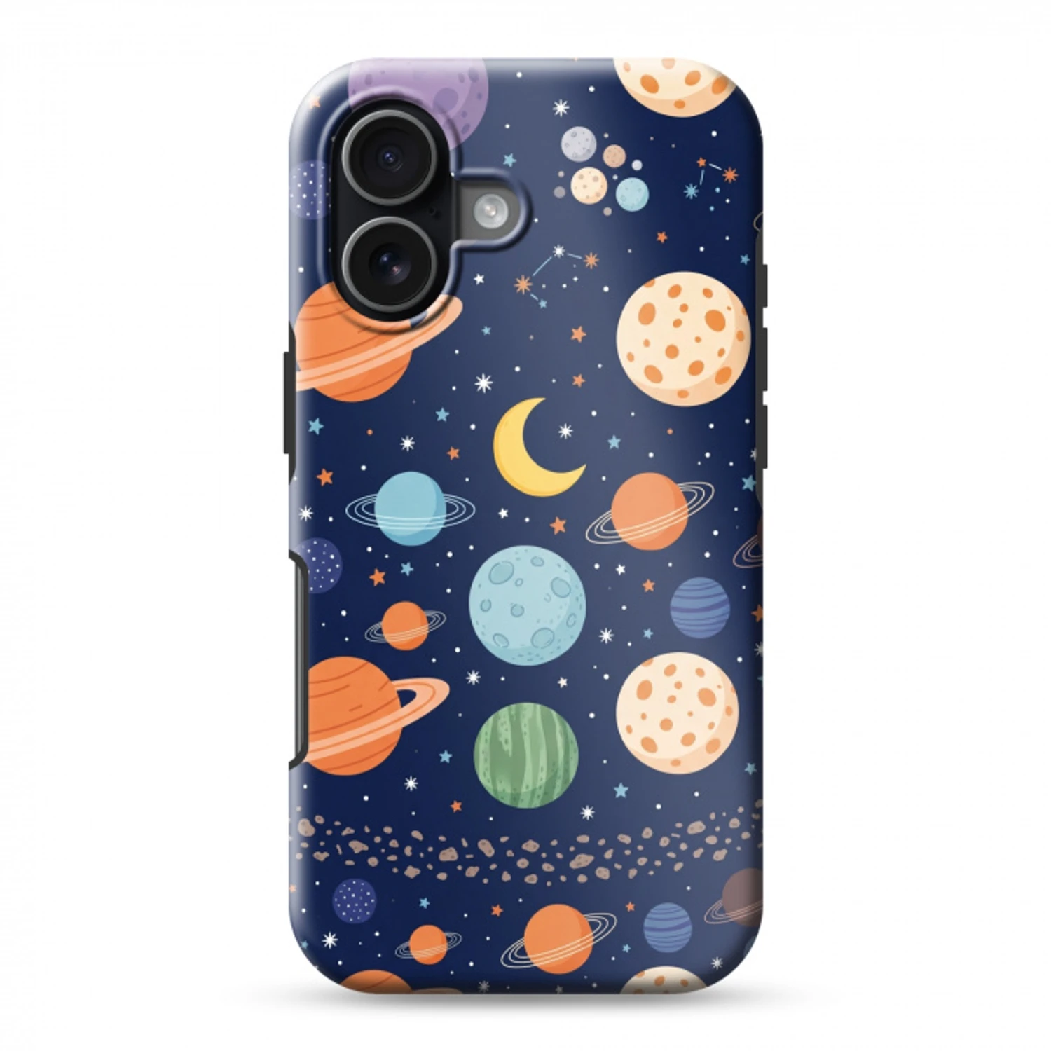 Ruimte - Planeten - Kleurrijk Toughcase MagSafe Apple iPhone 17 klein -3d